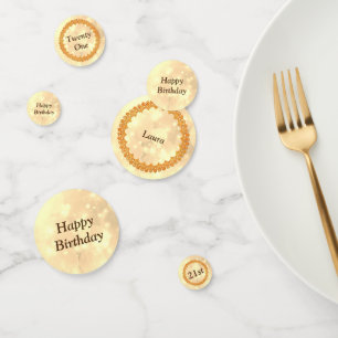 Personalised sparkly Gold Happy 21st birthday Confetti