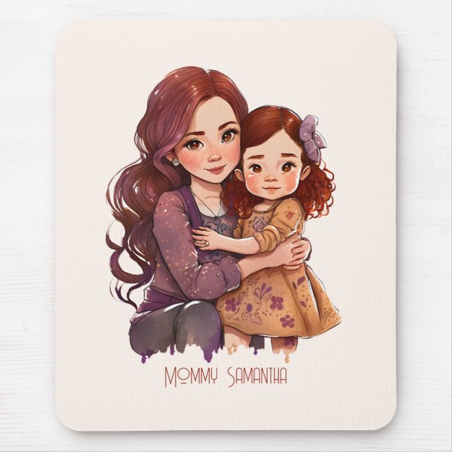 Personalised Sparkly Mother and Daughter Mouse Pad (Front)