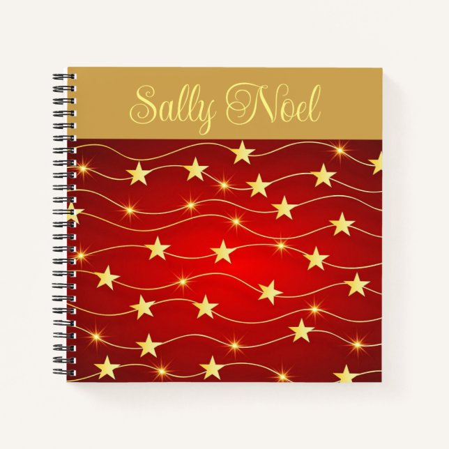 Personalised sparkly stars notebook (Front)