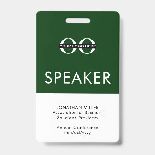 Personalised Speaker Badge Custom Text Logo ID Badge