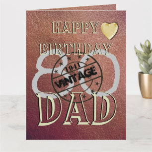 Personalised Special 80th Birthday Card For Dad