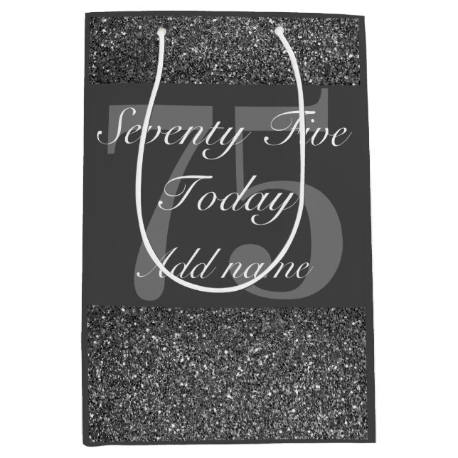 Personalised special birthday gift bag 75th (Front)