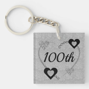 Personalised special birthday key ring 100th