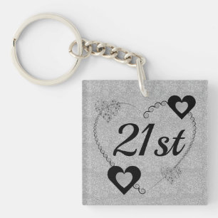 Personalised special birthday key ring 21st