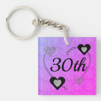 Personalised special birthday key ring 30th