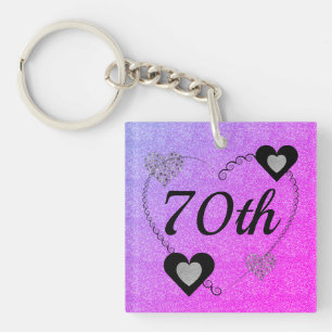 Personalised special birthday key ring 70th