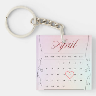 Personalised Special Date Remembrance Key Ring