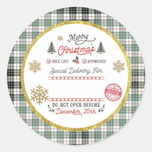 Personalised Special Delivery North Pole Santa Classic Round Sticker