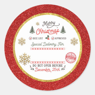 Personalised Special Delivery North Pole Santa Classic Round Sticker