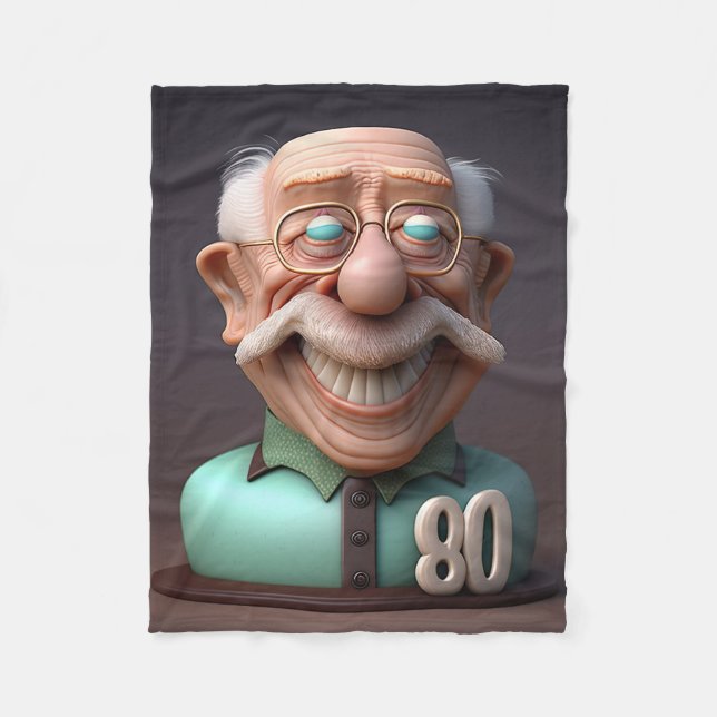 Personalised Special Funny 80years old Birthday Fleece Blanket (Front)