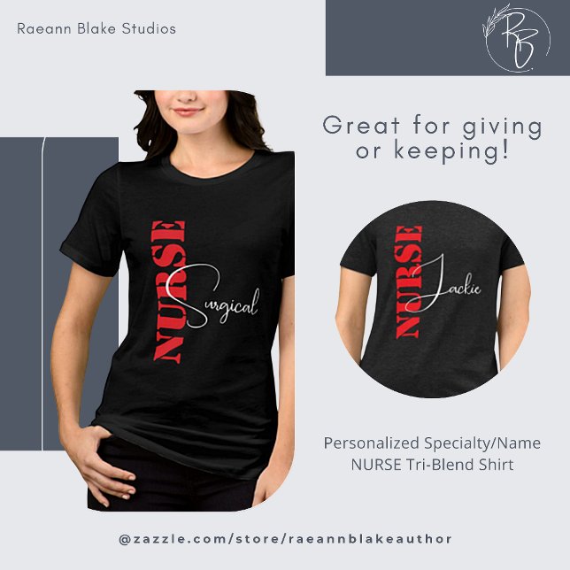 Personalised Speciality/Name NURSE Tri-Blend Shirt (Creator Uploaded)