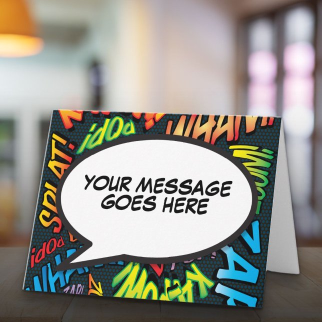 Personalised Speech Bubble Fun Comic Book Card (Personalized Speech Bubble Fun Comic Book Card)