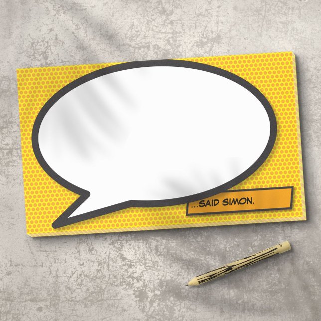 Personalised Speech Bubble Fun Comic Book Post-it Notes (Personalized Speech Bubble Fun Comic Book Post-it Notes)