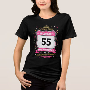 Personalised Speed Limit Birthday Name & Age Tri-Blend Shirt