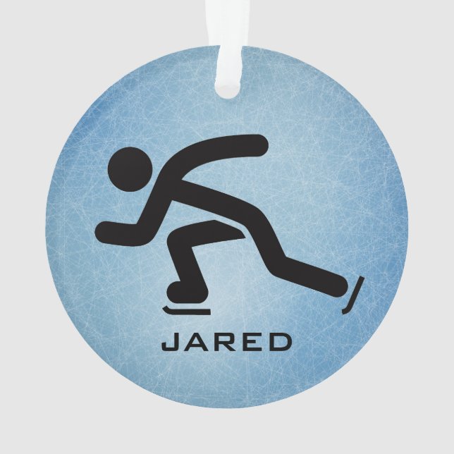 Personalised Speed Skating Acrylic Ornament (Back)