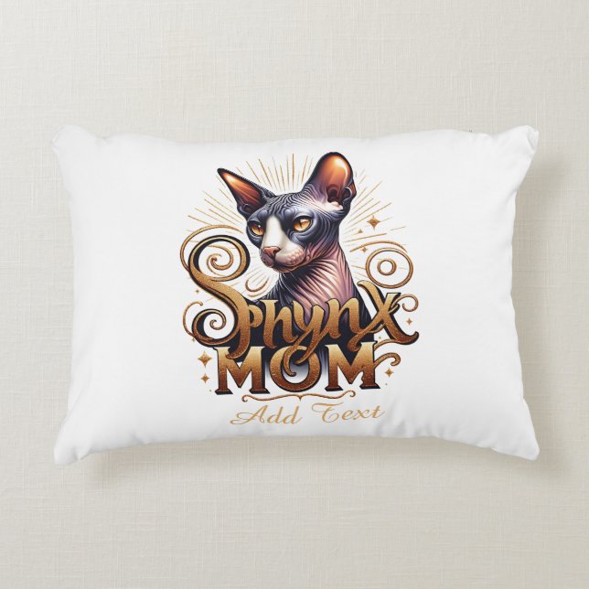 Personalised Sphynx Cat Mum Mother's Day  Decorative Cushion (Front)