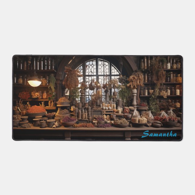 Personalised Spice Shop Counter Desk Mat (Front)