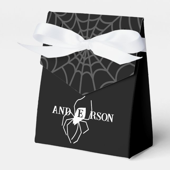 Personalised Spider Web  Favour Box (Front Side)