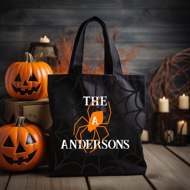 Personalised Spider Web with Family Name  Tote Bag (Creator Uploaded)