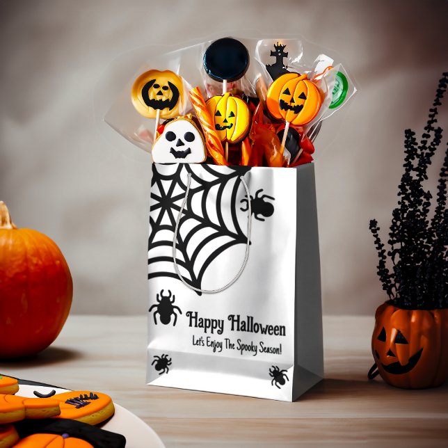 Personalised Spiderweb Halloween Medium Gift Bag (Creator Uploaded)
