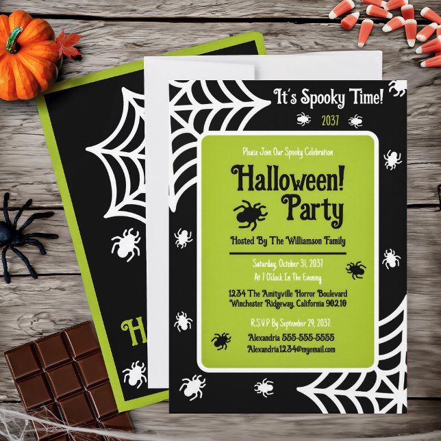 Personalised Spiderweb Halloween Party Invitation (Creator Uploaded)