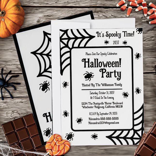Personalised Spiderweb Halloween Party Invitation (Creator Uploaded)