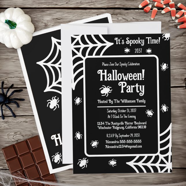 Personalised Spiderweb Halloween Party Invitation (Creator Uploaded)