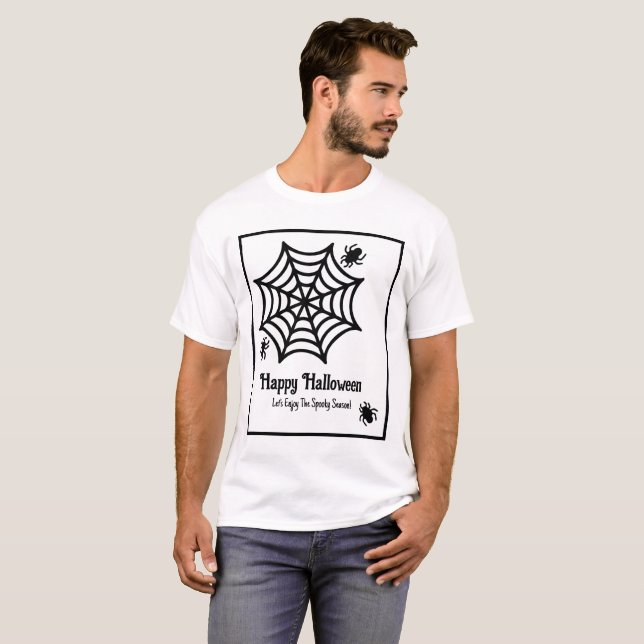 Personalised Spiderweb Halloween T-Shirt (Front Full)