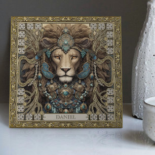 Personalised Spirit Lion Tribal Jewels Tile