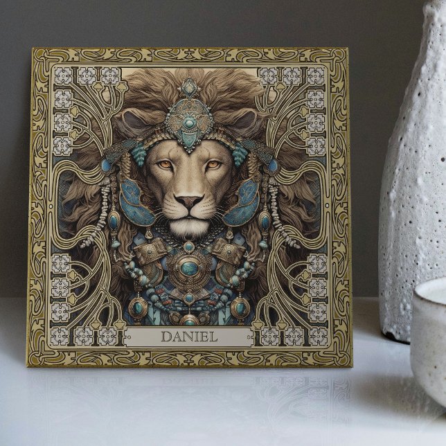 Personalised Spirit Lion Tribal Jewels Tile (Creator Uploaded)
