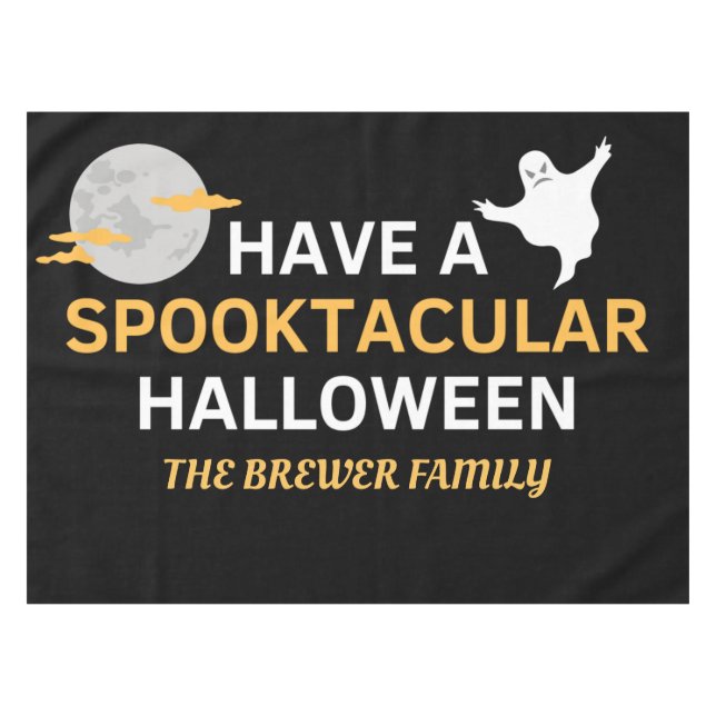Personalised Spooktacular Halloween Tablecloth (Front (Horizontal))