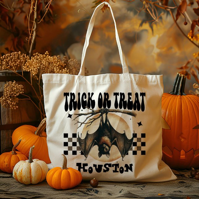Personalised Spooky Bat Trick Or Treat Candy Tote Bag (Creator Uploaded)