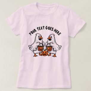 Personalised Spooky Ghost Geese Halloween Trio T-Shirt