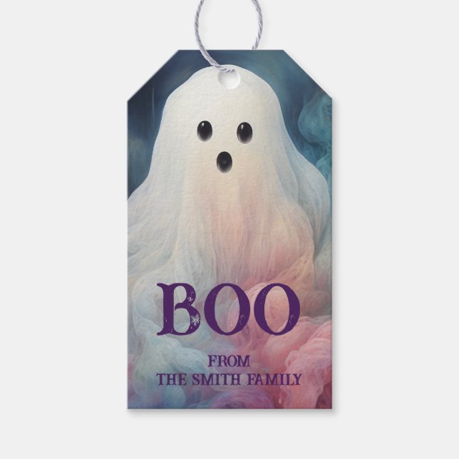 Personalised Spooky Ghost Halloween Gift Tags (Front)