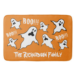 Personalised Spooky Halloween Ghosts Bath Mat