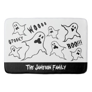 Personalised Spooky Halloween Ghosts Bath Mat
