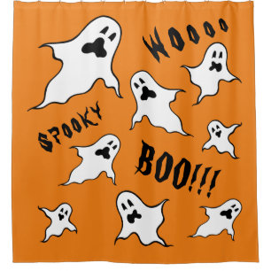 Personalised Spooky Halloween Ghosts  Shower Curta Curtain