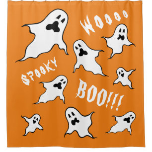 Personalised Spooky Halloween Ghosts Shower Curtain