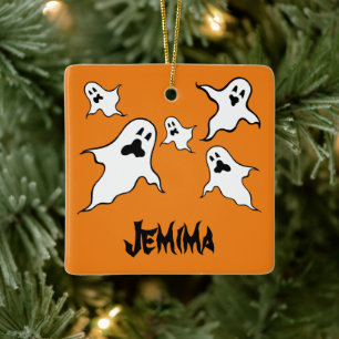 Personalised Spooky Halloween Ghosts Tree Ornament