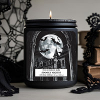 Personalised Spooky Nights Halloween Candle Label