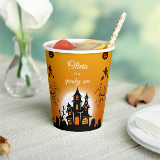 Personalised Spooky One Halloween for Kids Paper Cups