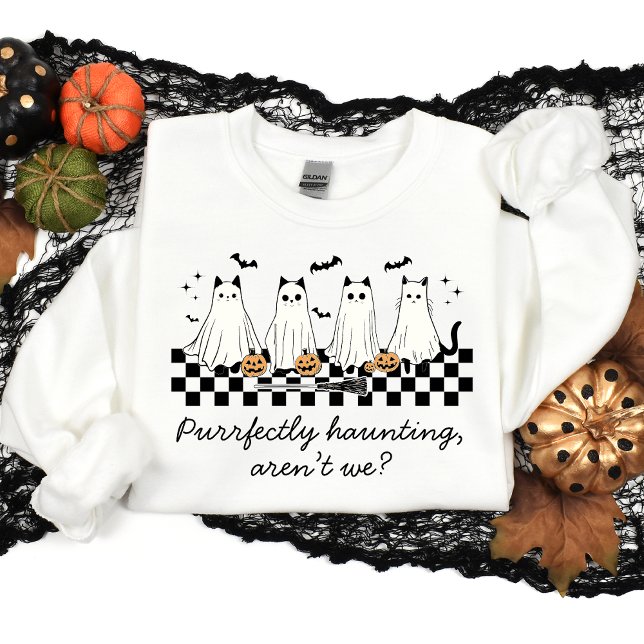 Personalised Spooky Season Halloween Ghost Cat Sweatshirt (Creator Uploaded)