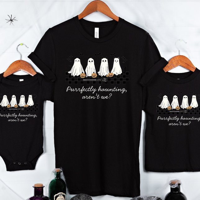 Personalised Spooky Season Halloween Ghost Cat T-Shirt (Creator Uploaded)