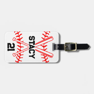 Personalised Sport Baseball Ball Bats Luggage Tag