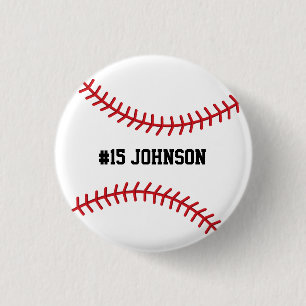 Personalised Sport Baseball / Softball  3 Cm Round Badge