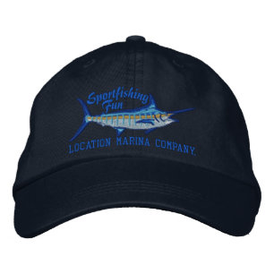 Personalised Sport Fishing Blue Marlin Embroidery Embroidered Hat