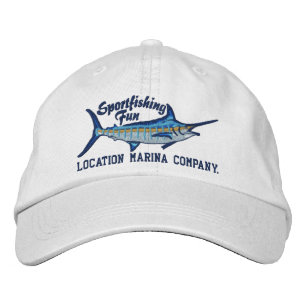Personalised Sport Fishing Blue Marlin Embroidery Embroidered Hat