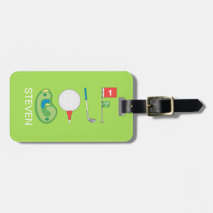Personalised Sport Golf player name Luggage Tag