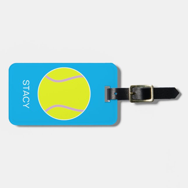Personalised Sport Tennis ball Luggage Tag (Front Horizontal)