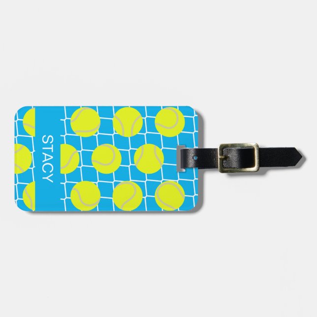 Personalised Sport Tennis balls Luggage Tag (Front Horizontal)
